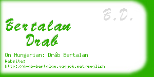 bertalan drab business card